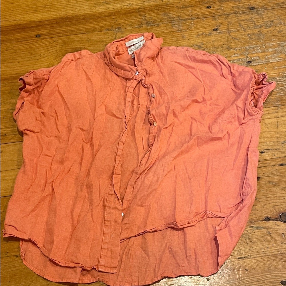 Cynthia Rowley Coral Button-Down Shirt